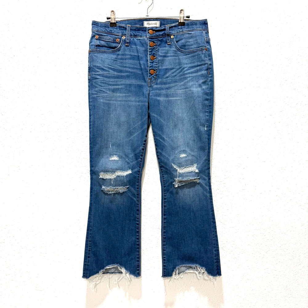 Madewell cali demi boot Blue Distressed‎ Flare Jeans 30